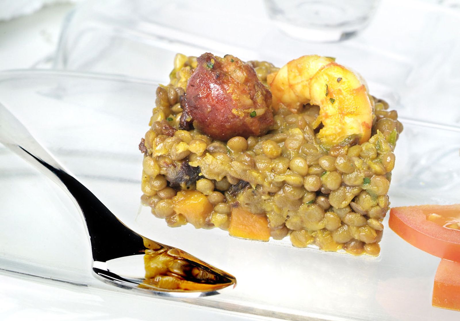 Paella de lentejas