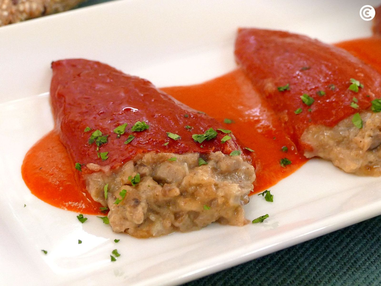 Pimientos rellenos de setas