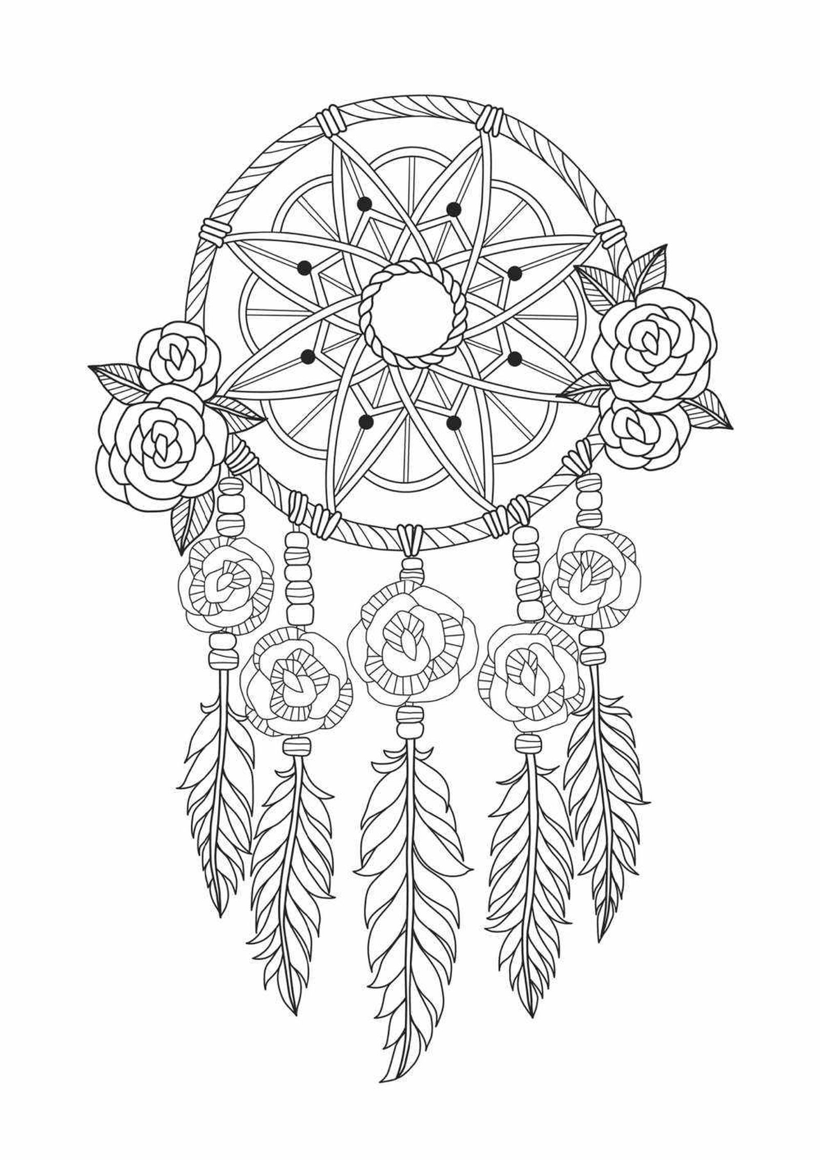 Atrapasueños para colorear modelo 7. Atrapasueños para colorear modelo 7.