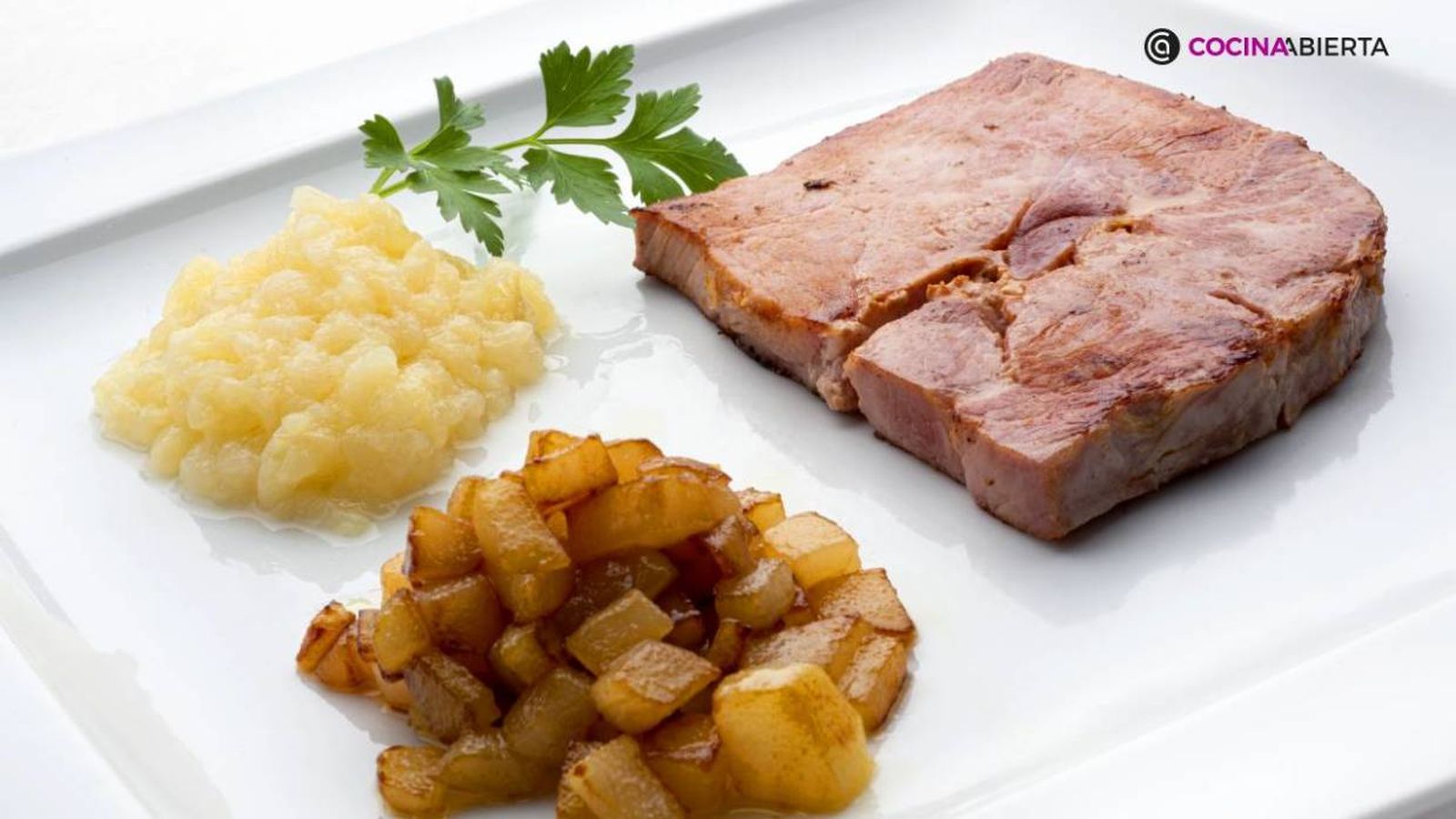 Jamón cocido a la plancha con puré de pera, ¡una propuesta para cenar de Karlos Arguiñano!