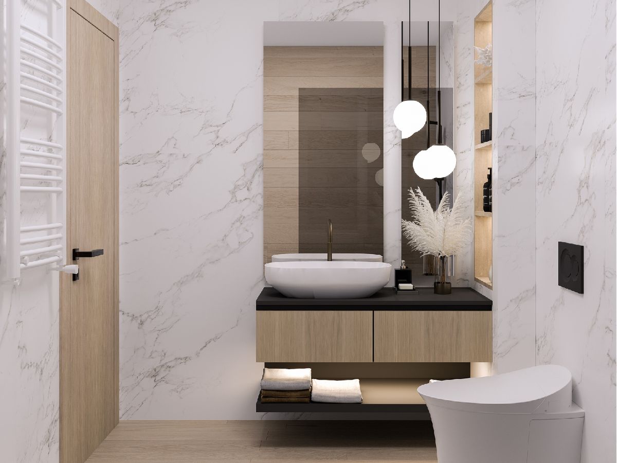 Utiliza un espejo moderno o rústico que haga juego con tu decoración