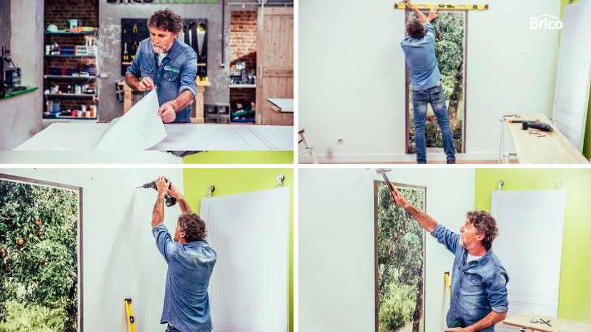 Fijar las ruedas y la guía de la puerta corredera