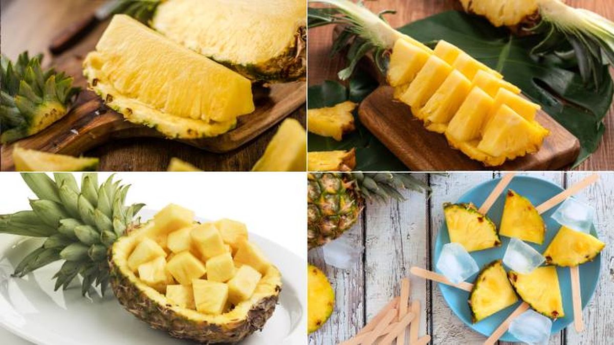 como cortar una pina y servir