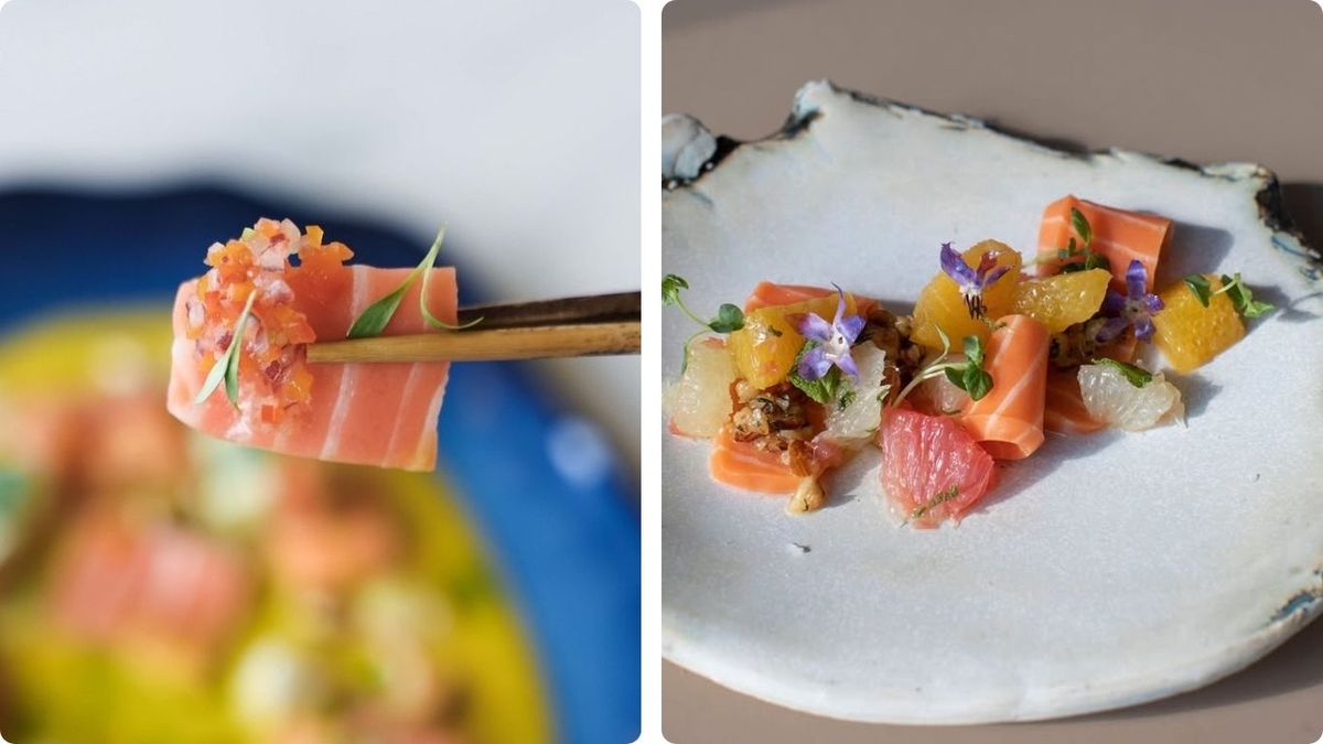 El salmón hecho en laboratorio se presenta en la mesa con la misma delicadeza que un sashimi premium.