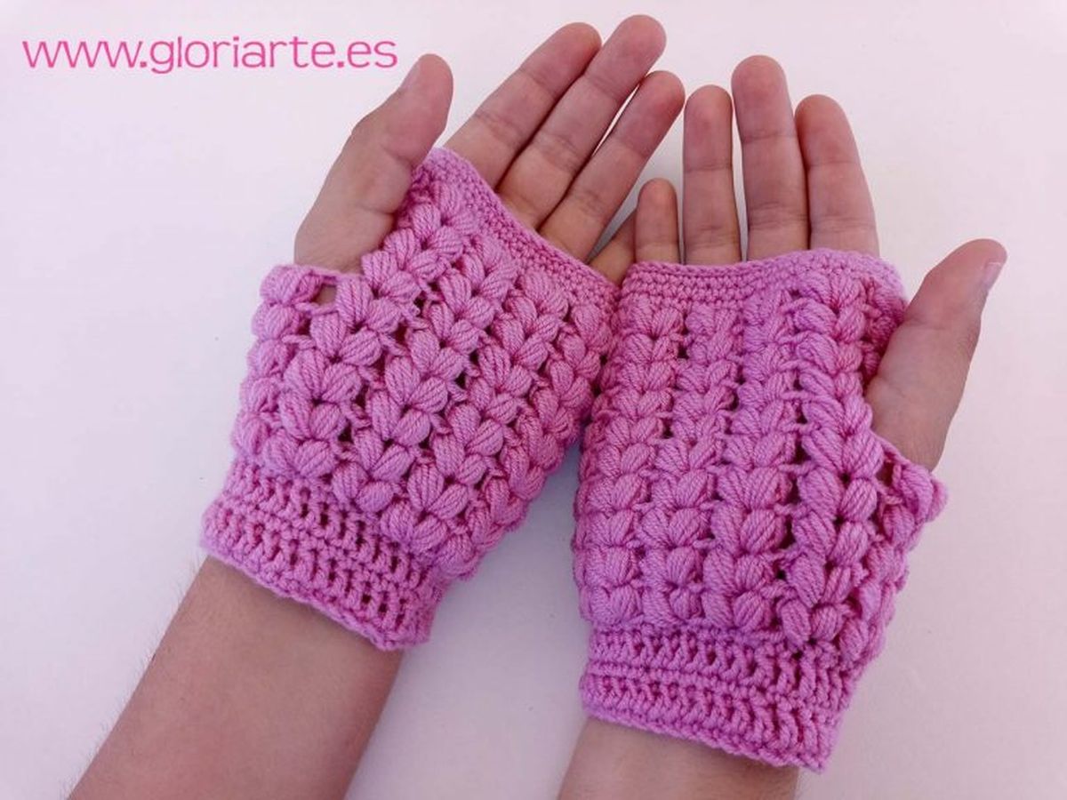 Trabajos de ganchillo para el invierno   Guantes sin dedos