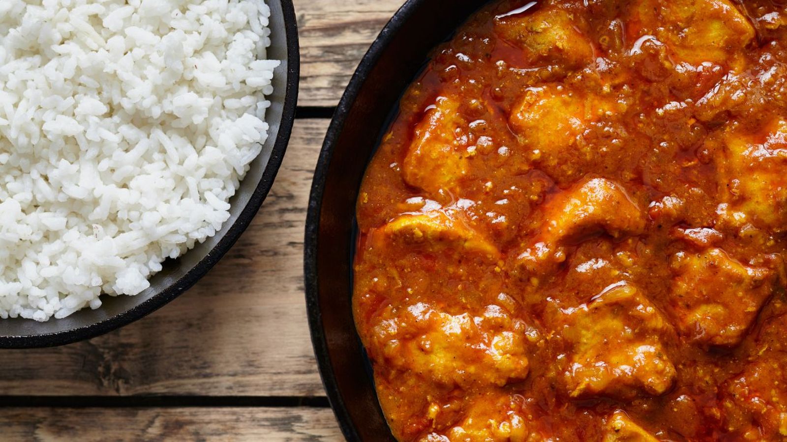 Curry de ternera con arroz blanco