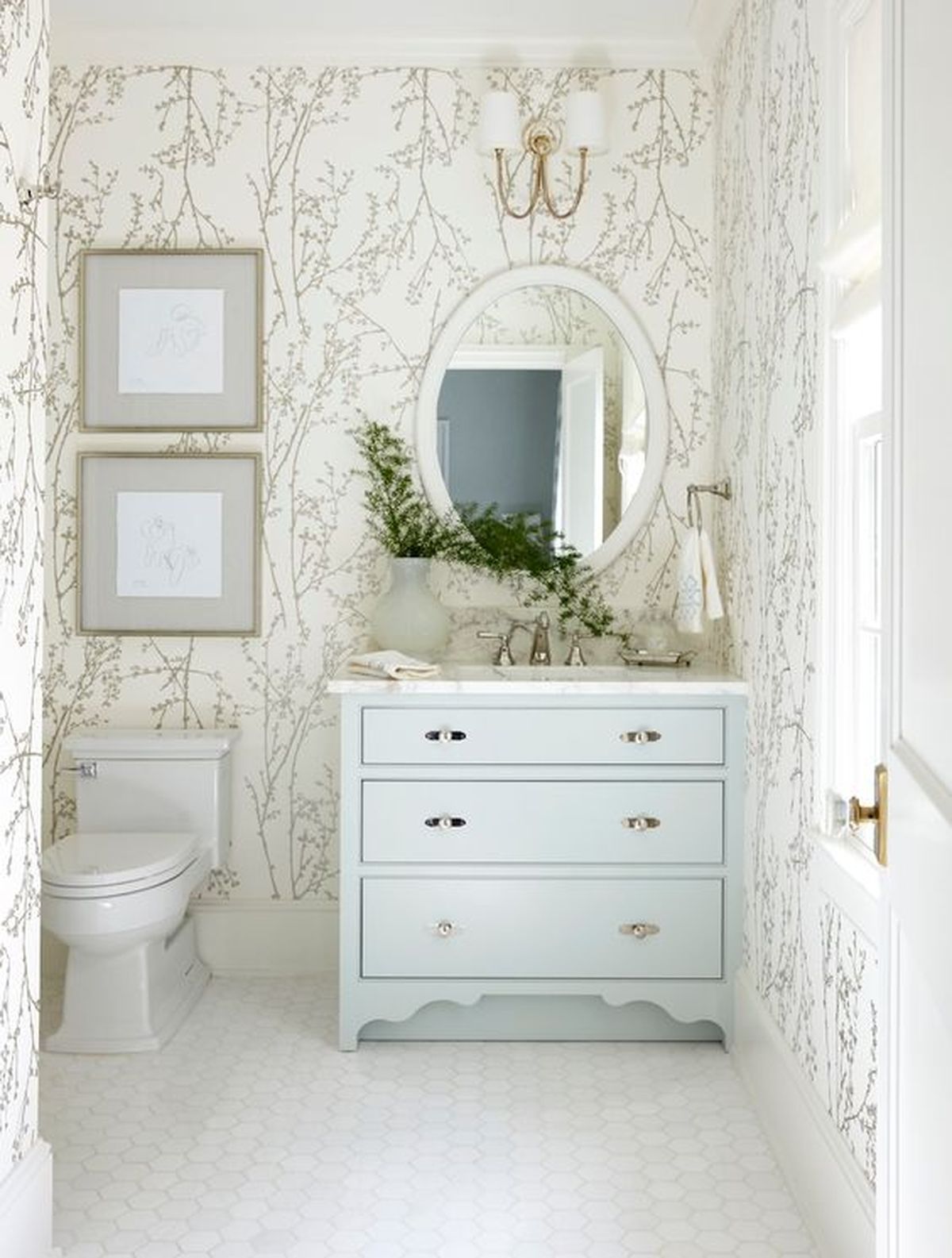 papel pintado bano blanco y negro 2