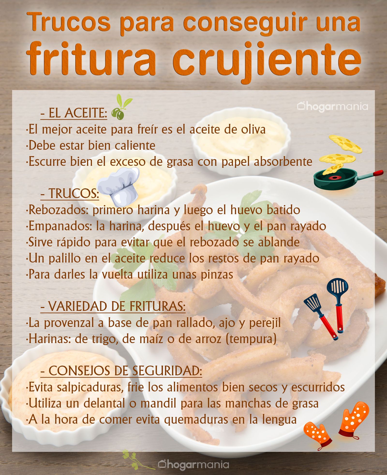 infografia trucos fritura crujiente
