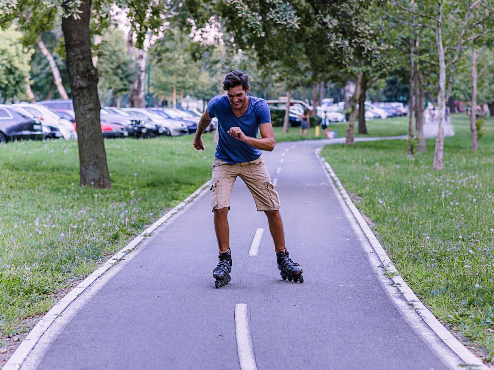 Los patines no suelen ensuciarse demasiado por el carril bici.