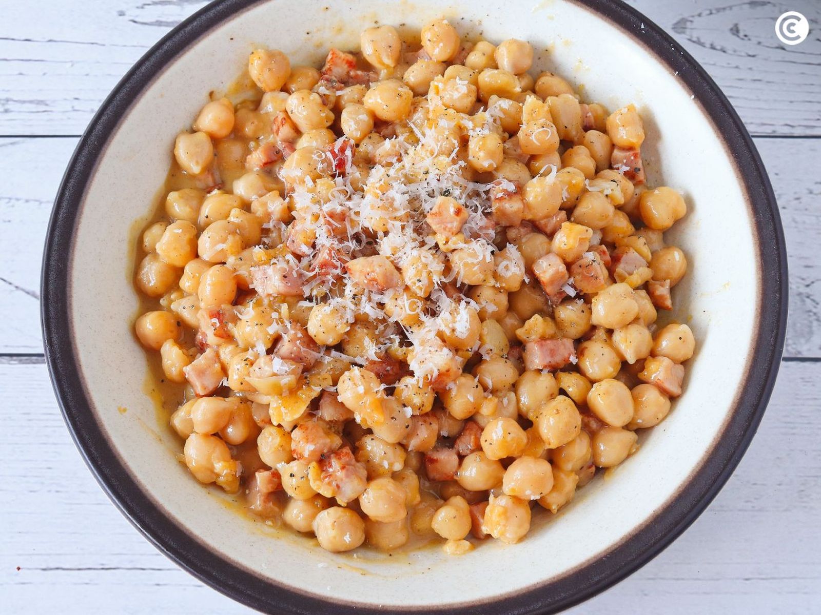Garbanzos carbonara