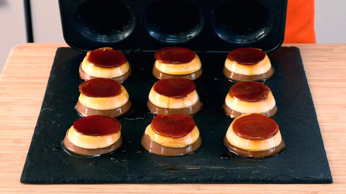 Receta de flan de dos chocolates  paso 6