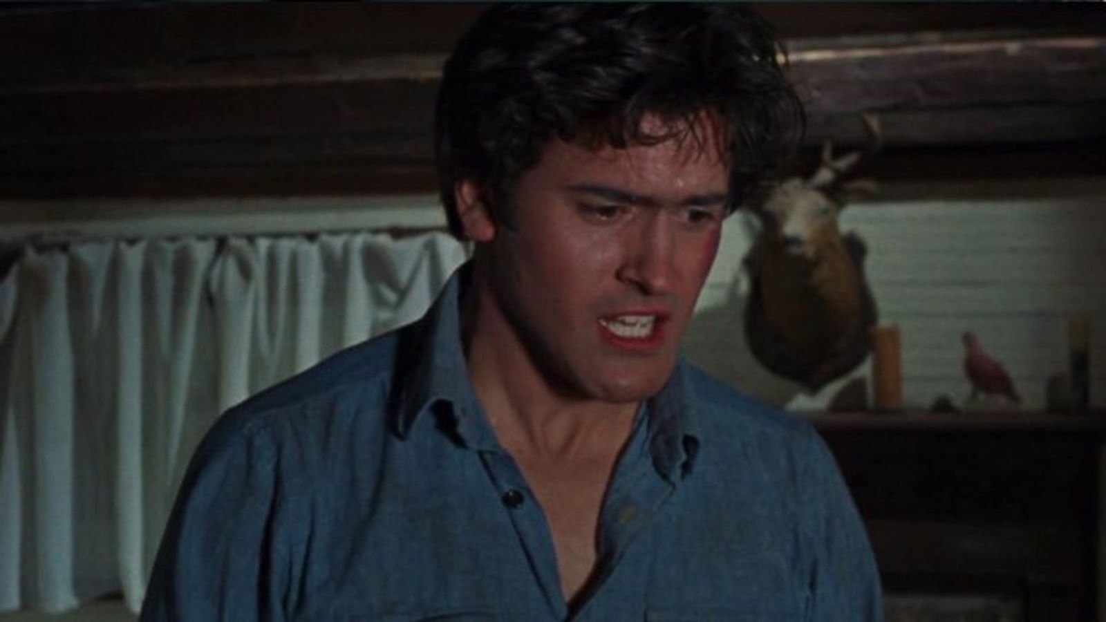 Bruce Campbell en Posesión infernal (1981) Bruce Campbell en Posesión infernal (1981)