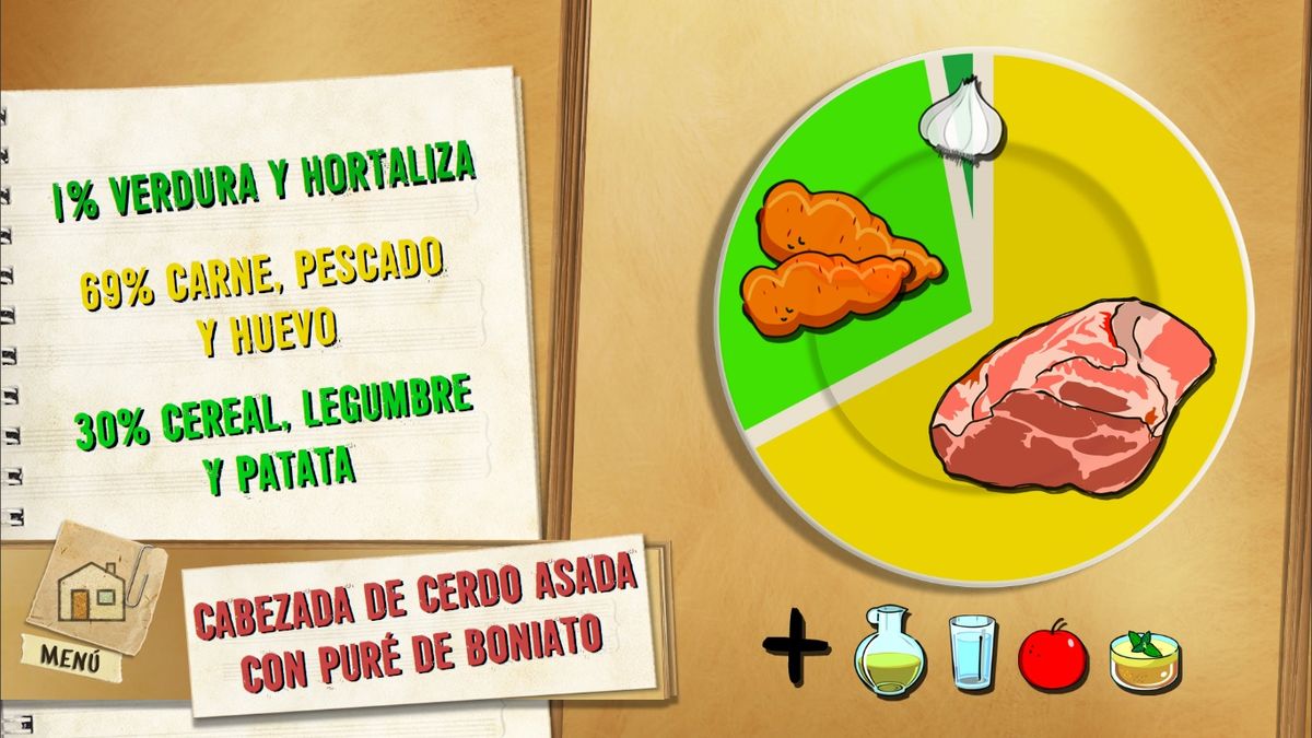 6105 1 Cabezada de cerdo asado con pure de boniato plato