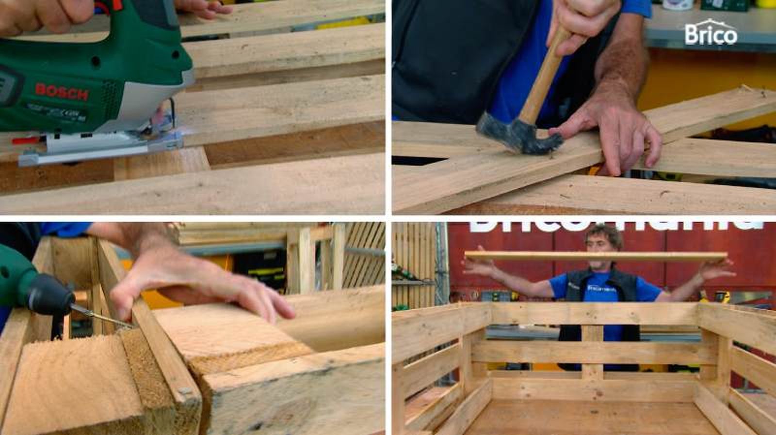 Primeros pasos para construir un leñero con palets Primeros pasos para construir un leñero con palets
