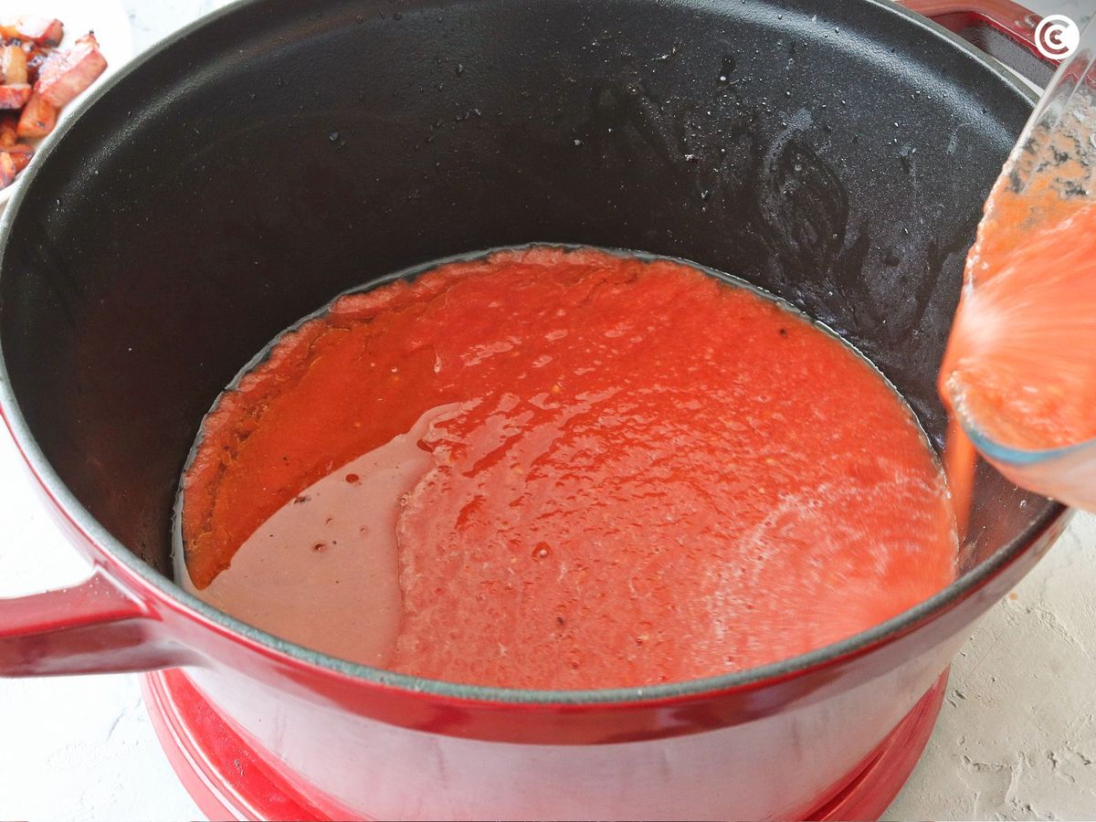 Salsa de tomate para spaghetti amatriciana