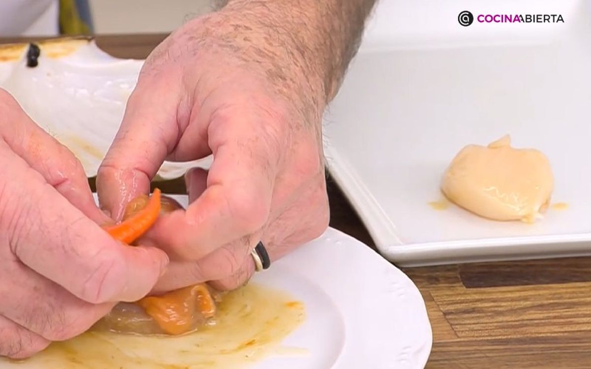 extraer el coral de la vieira