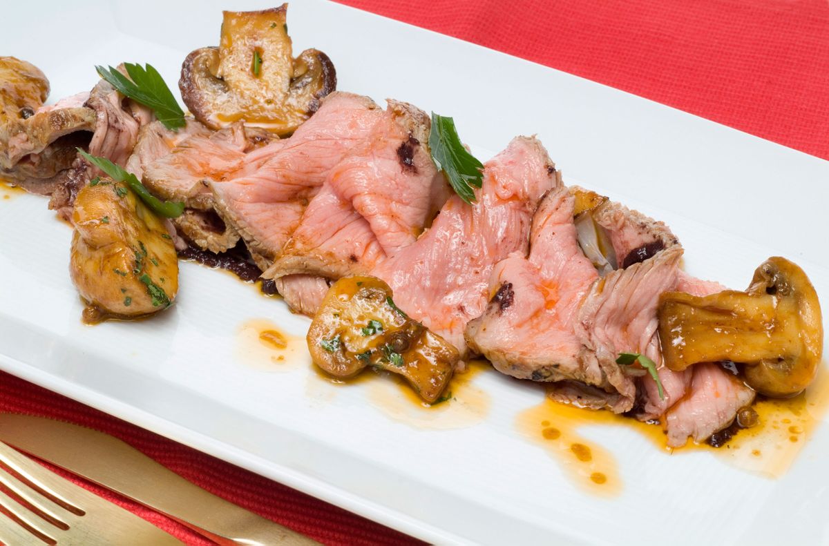 Roast Beef con champiñones a la griega