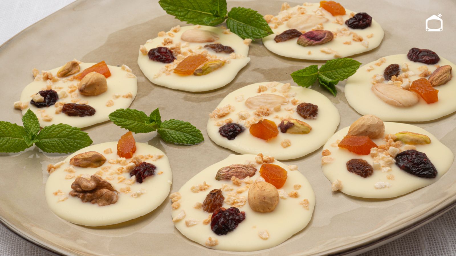Botones con chocolate blanco