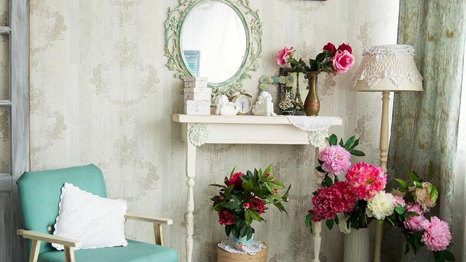 Rincón con decoración de estilo francés.
