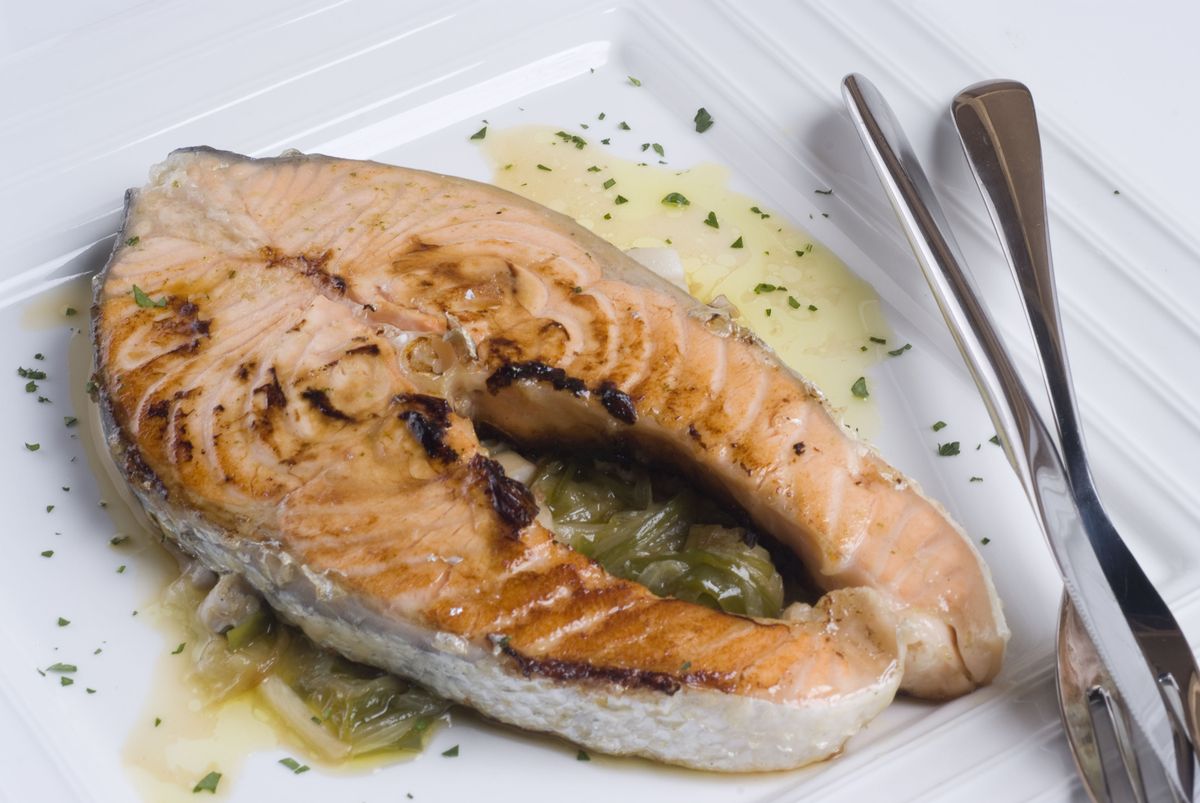 salmon con salsa de navajas xl