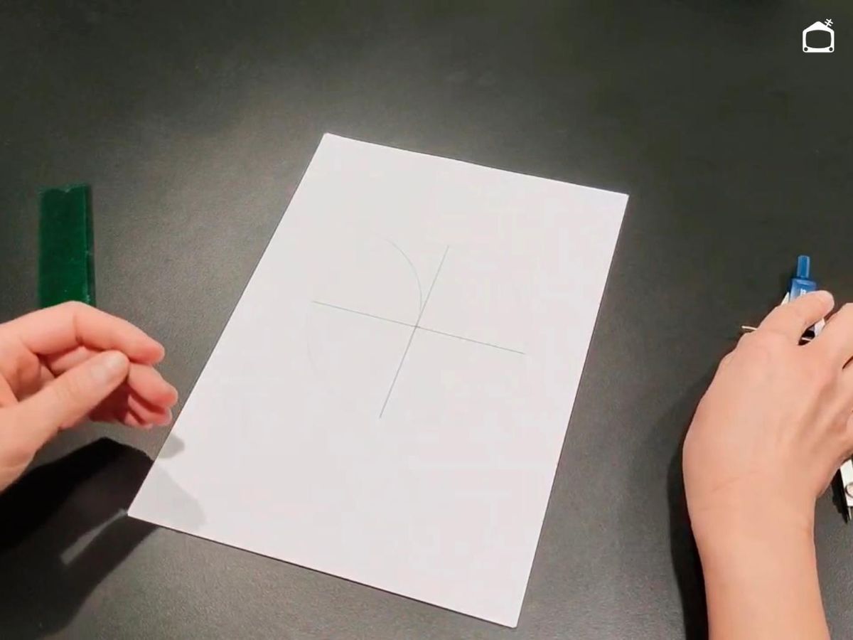 Paso 3 para hacer una estrella de cinco puntas.