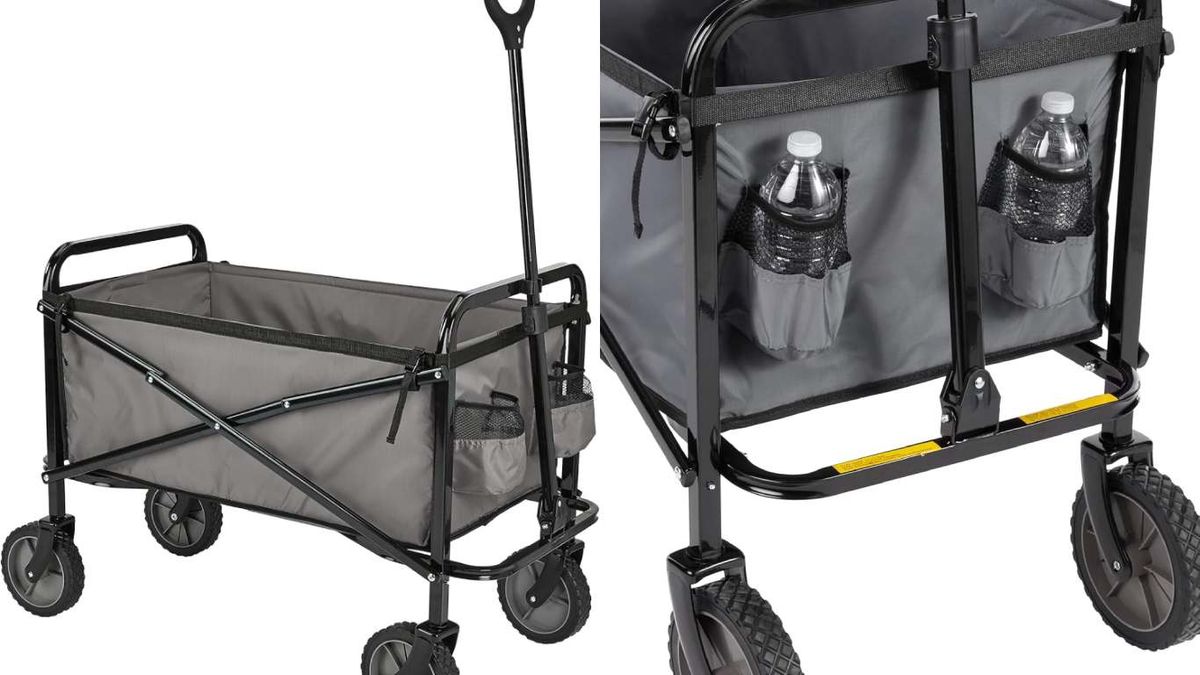 Detalles del carro plegable de Amazon Basics