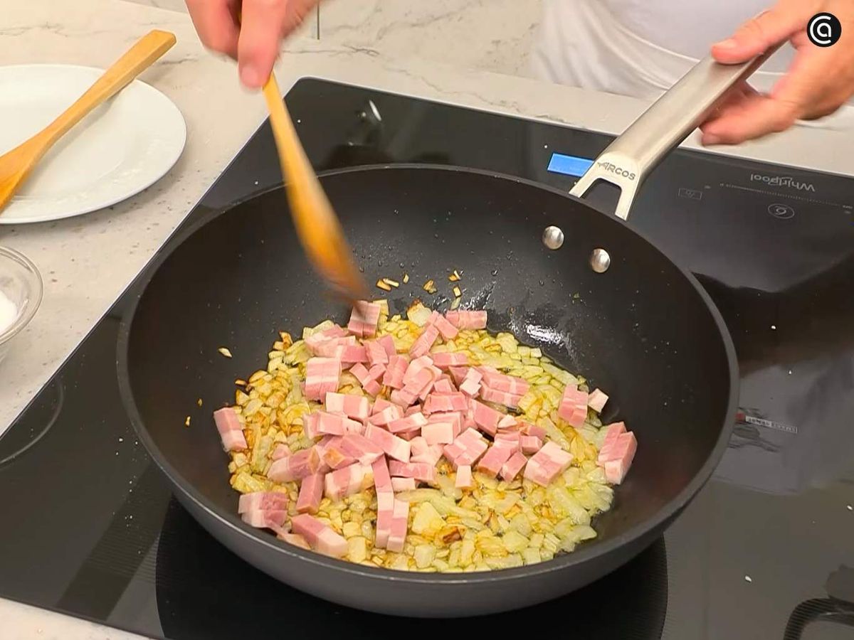 Brócoli con champiñones y panceta - paso 2