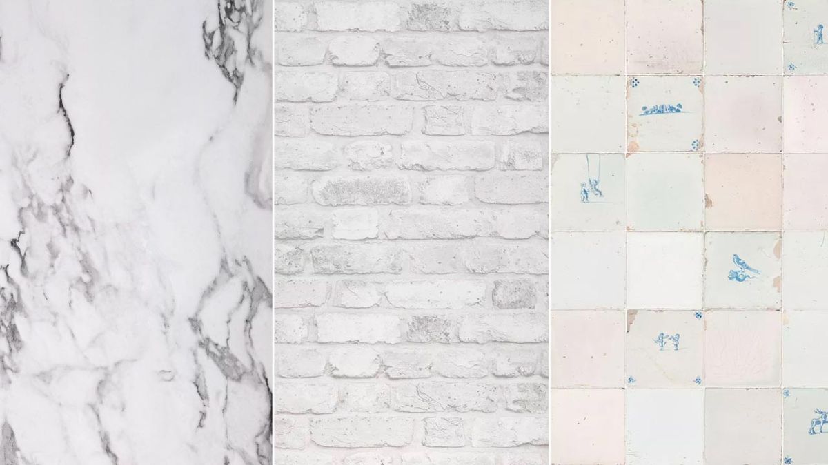 Ideas para decorar la cocina con papeles pintados de diseÃ±o  imitaciÃ³n piedra