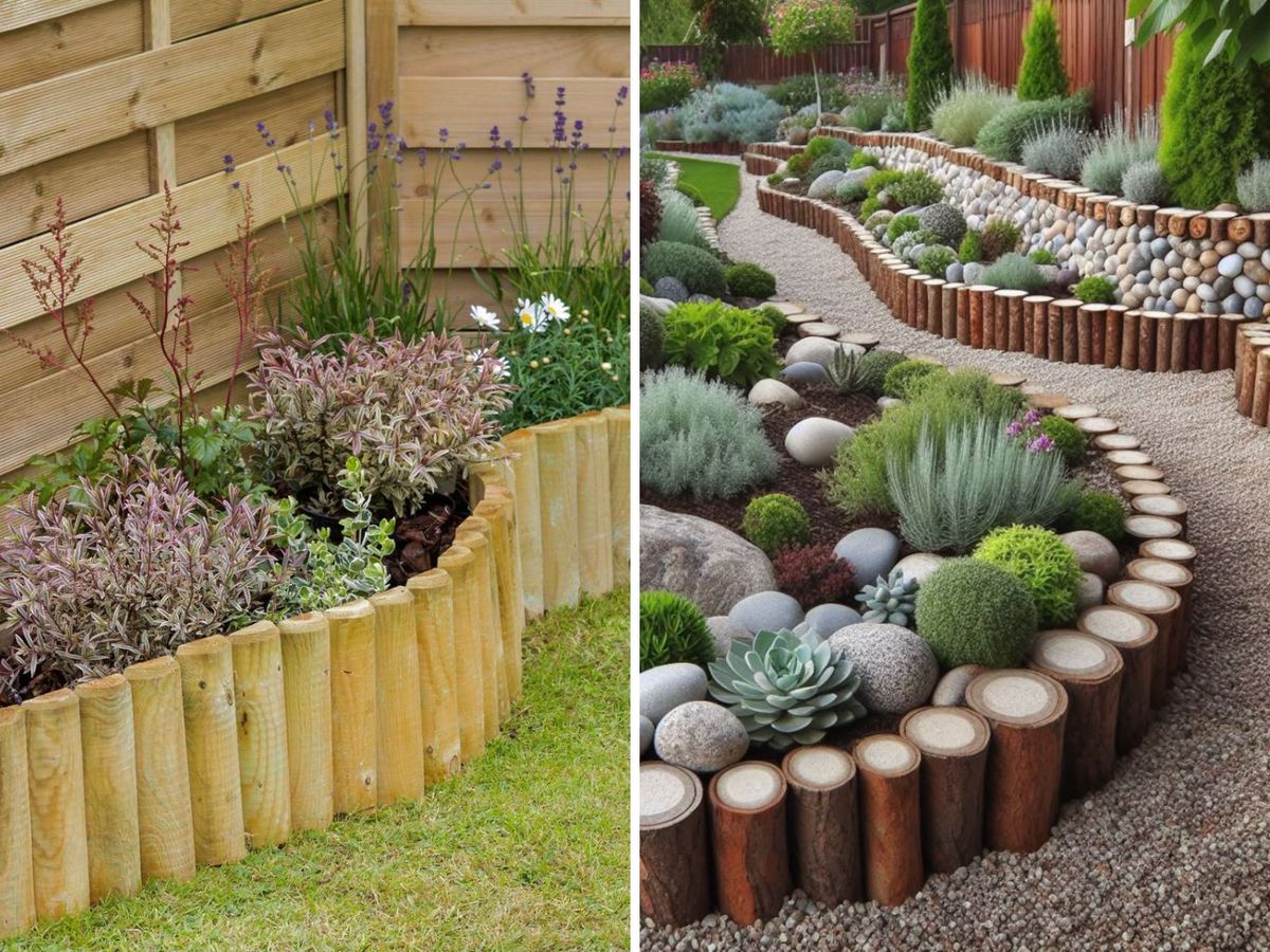 Bordillos para jardín de madera / Fotos: Pinterest