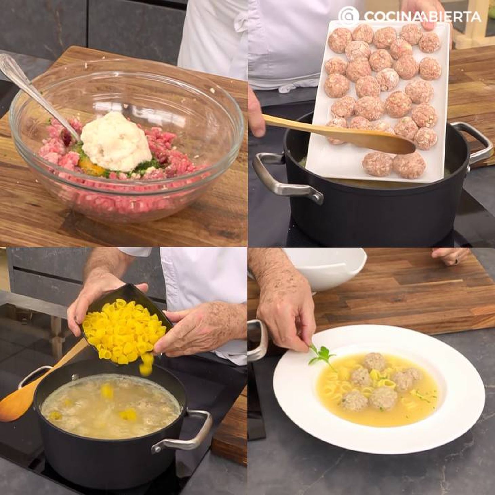 sopa de galets con pelota receta catalana pasos