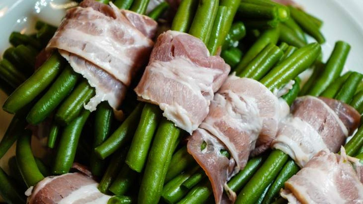 guarnicion vainas con bacon