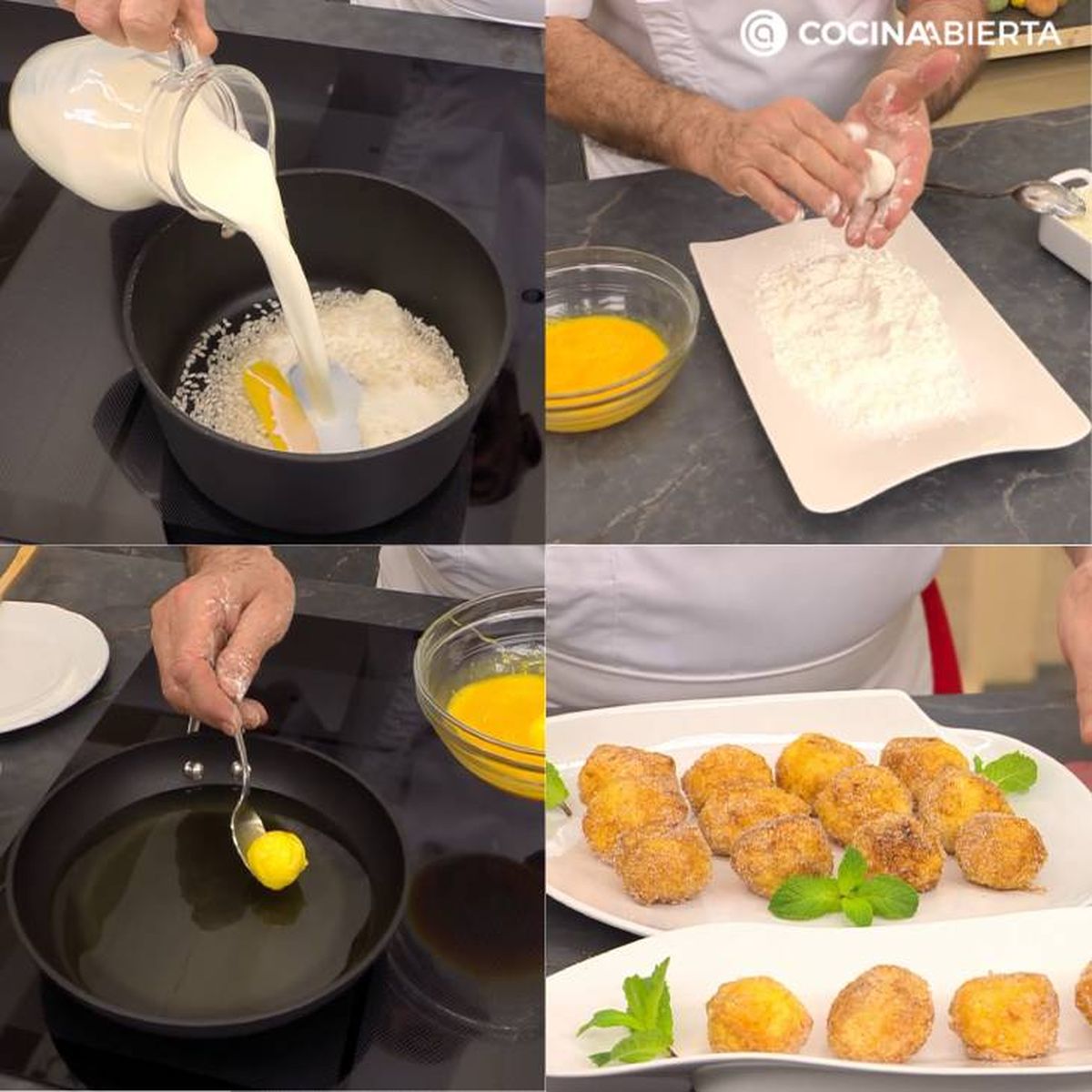 croquetas de arroz con leche receta pasos