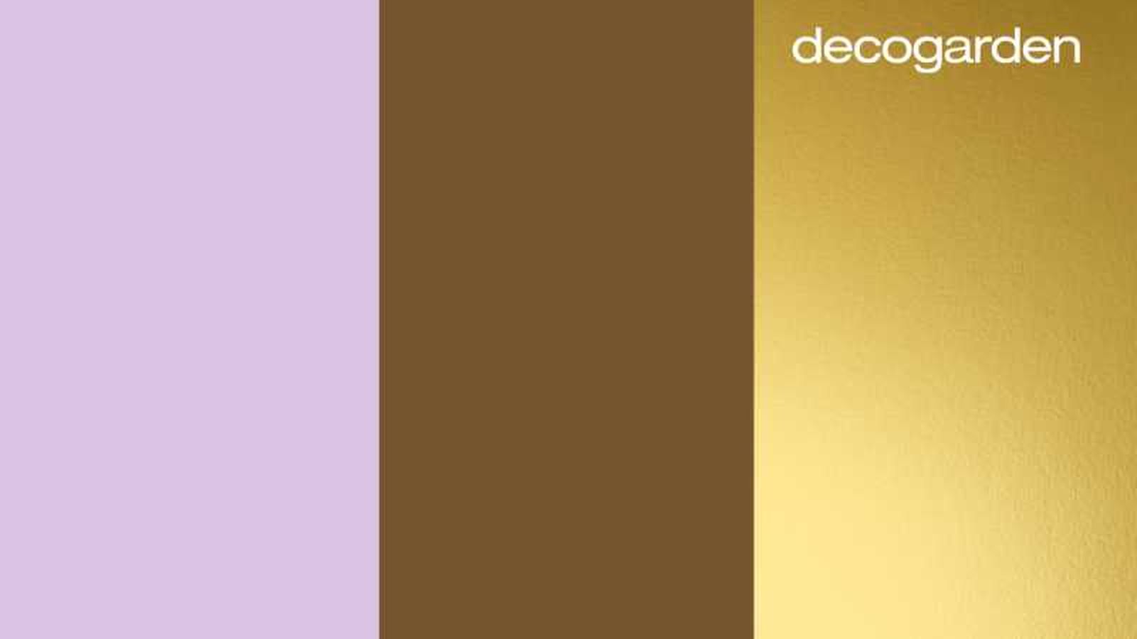 Lavanda, marrón chocolate y dorado, colores que combinan con el rosa frambuesa.