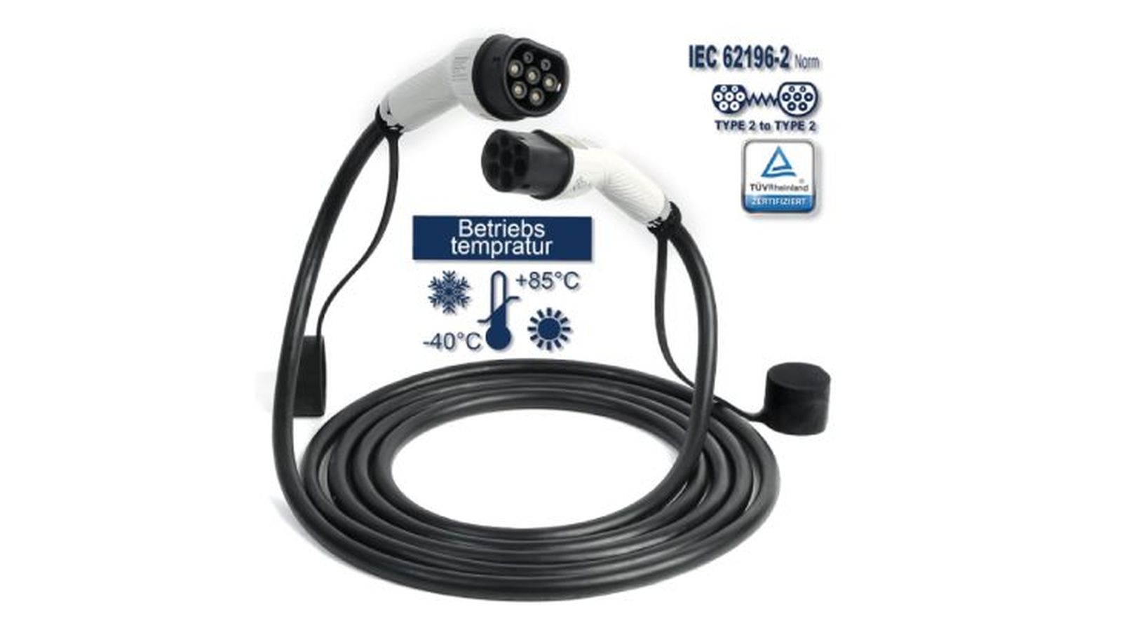 cable cargador para coche electrico dahi ev tipo2 32a