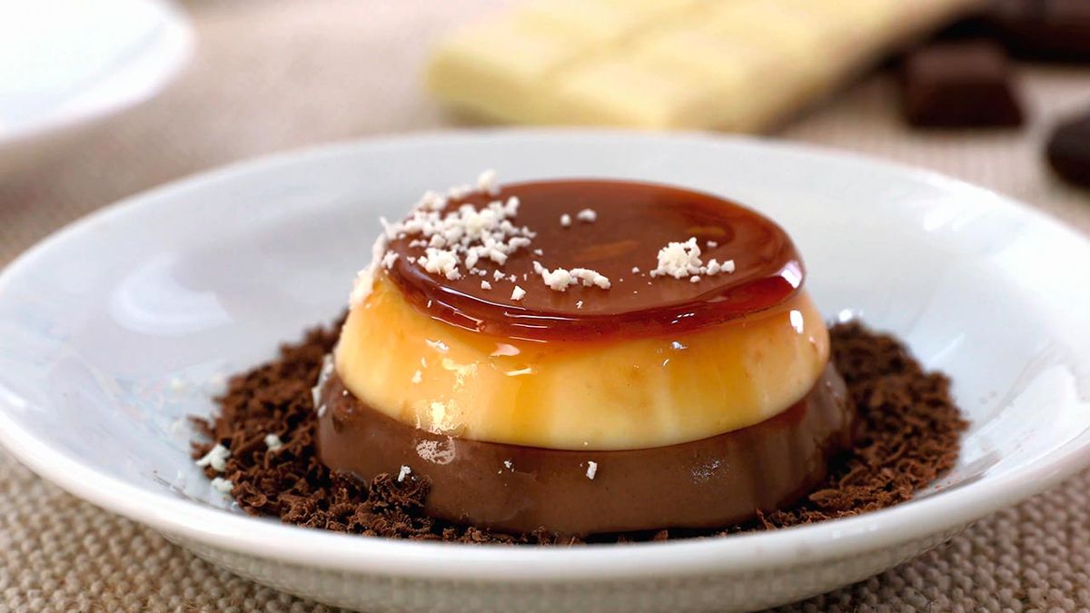 Receta de flan de dos chocolates  paso 7