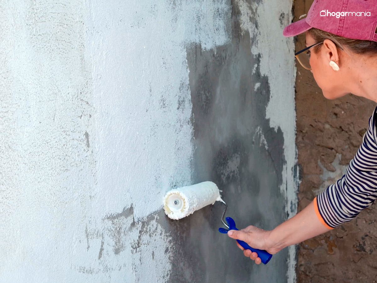 Comienza a pintar las zonas grises de la fachada