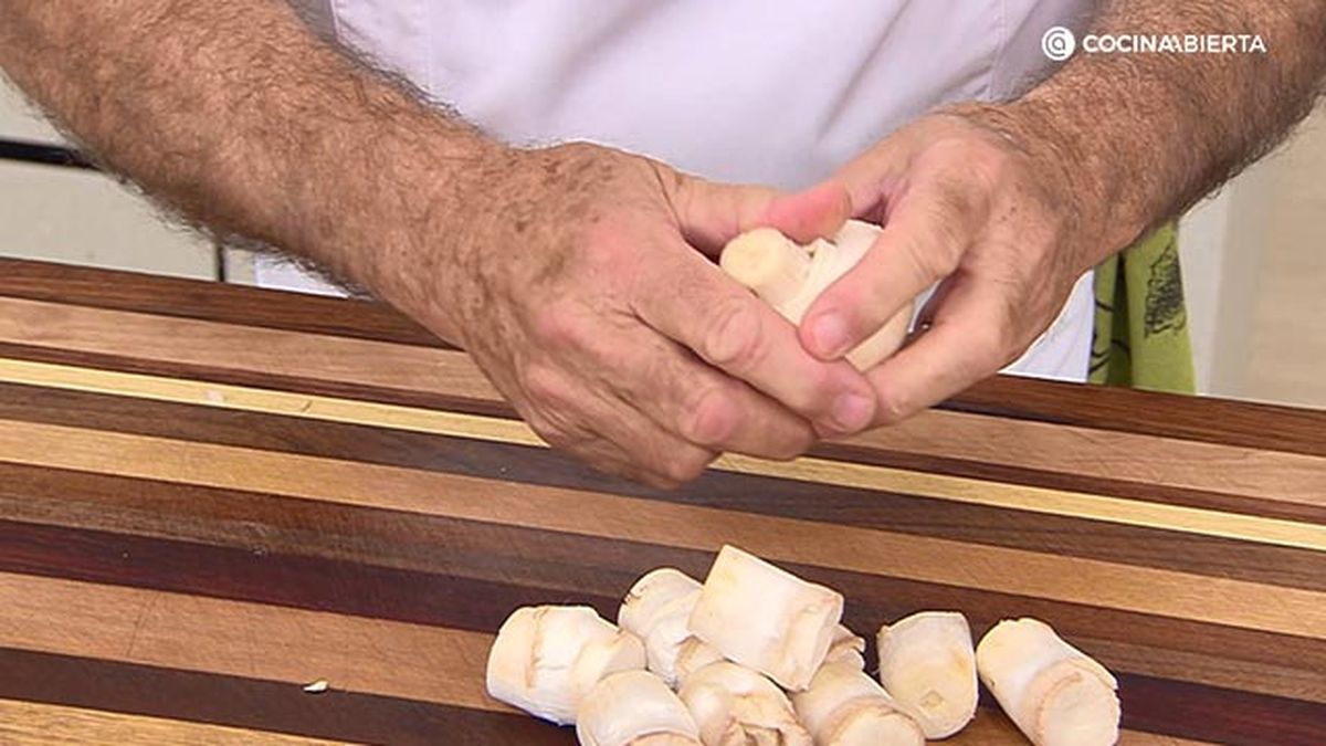 receta champinones rellenos habitas ka paso 4