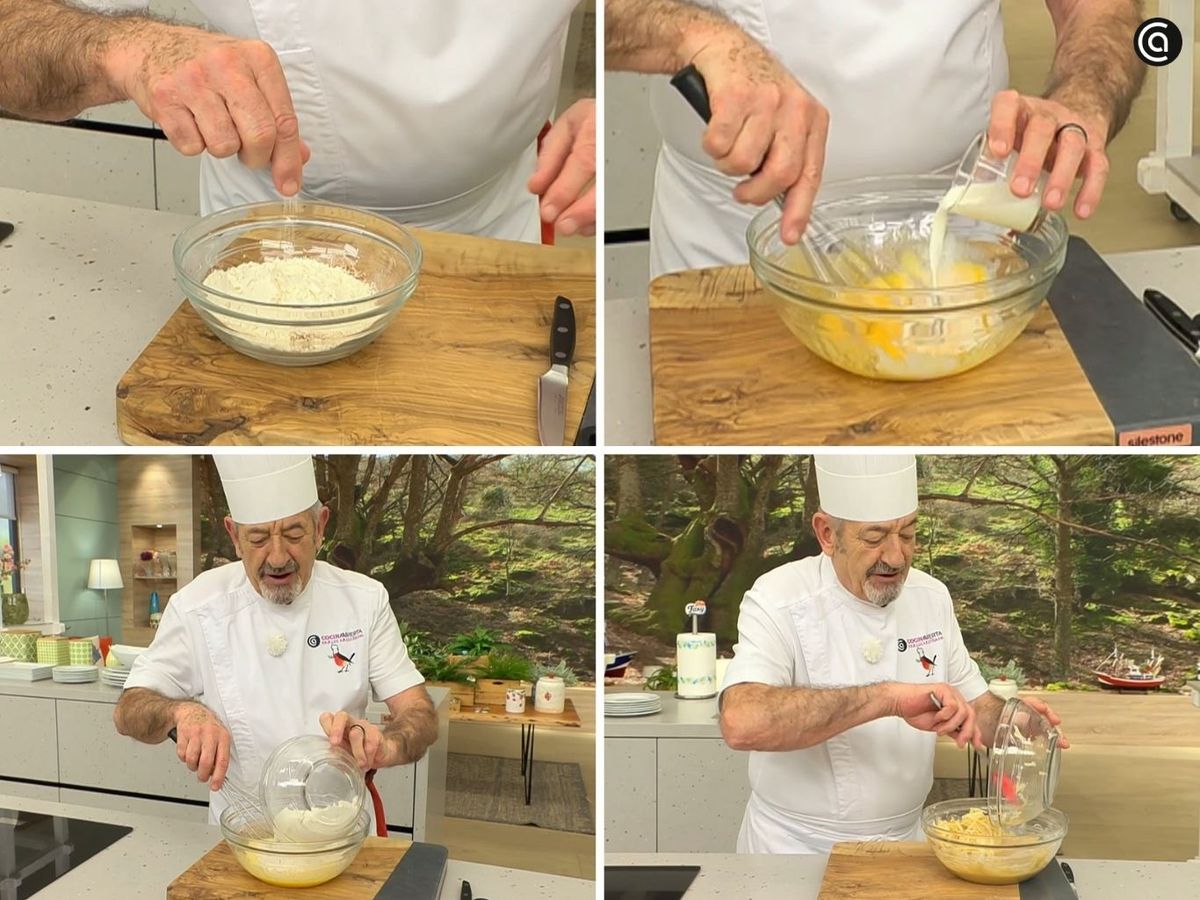 Paso a paso para preparar la masa de los buñuelos de manzana