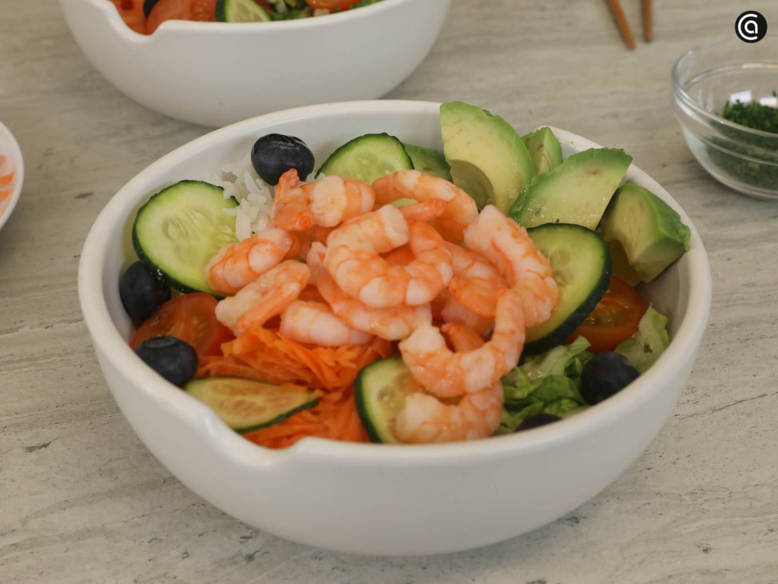 Poke bowl de langostinos