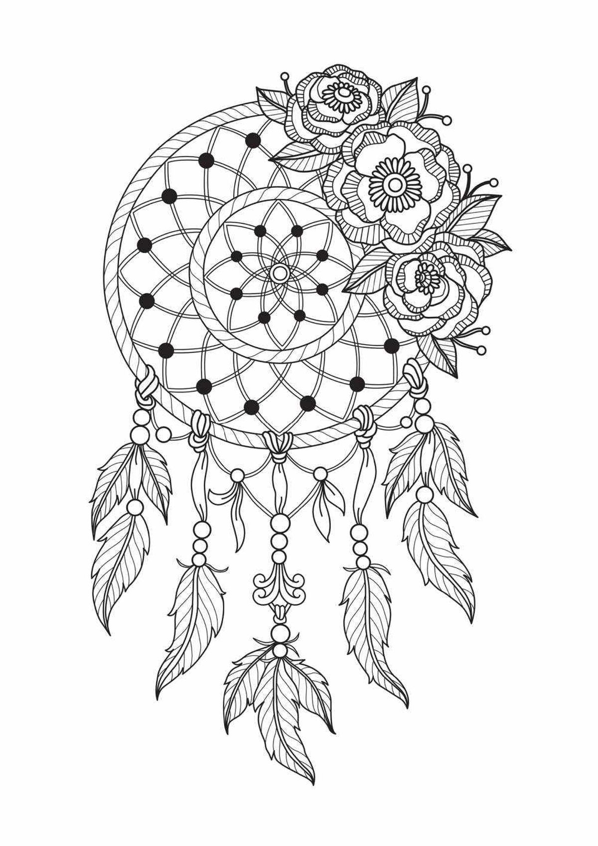 Atrapasueños para colorear modelo 9.