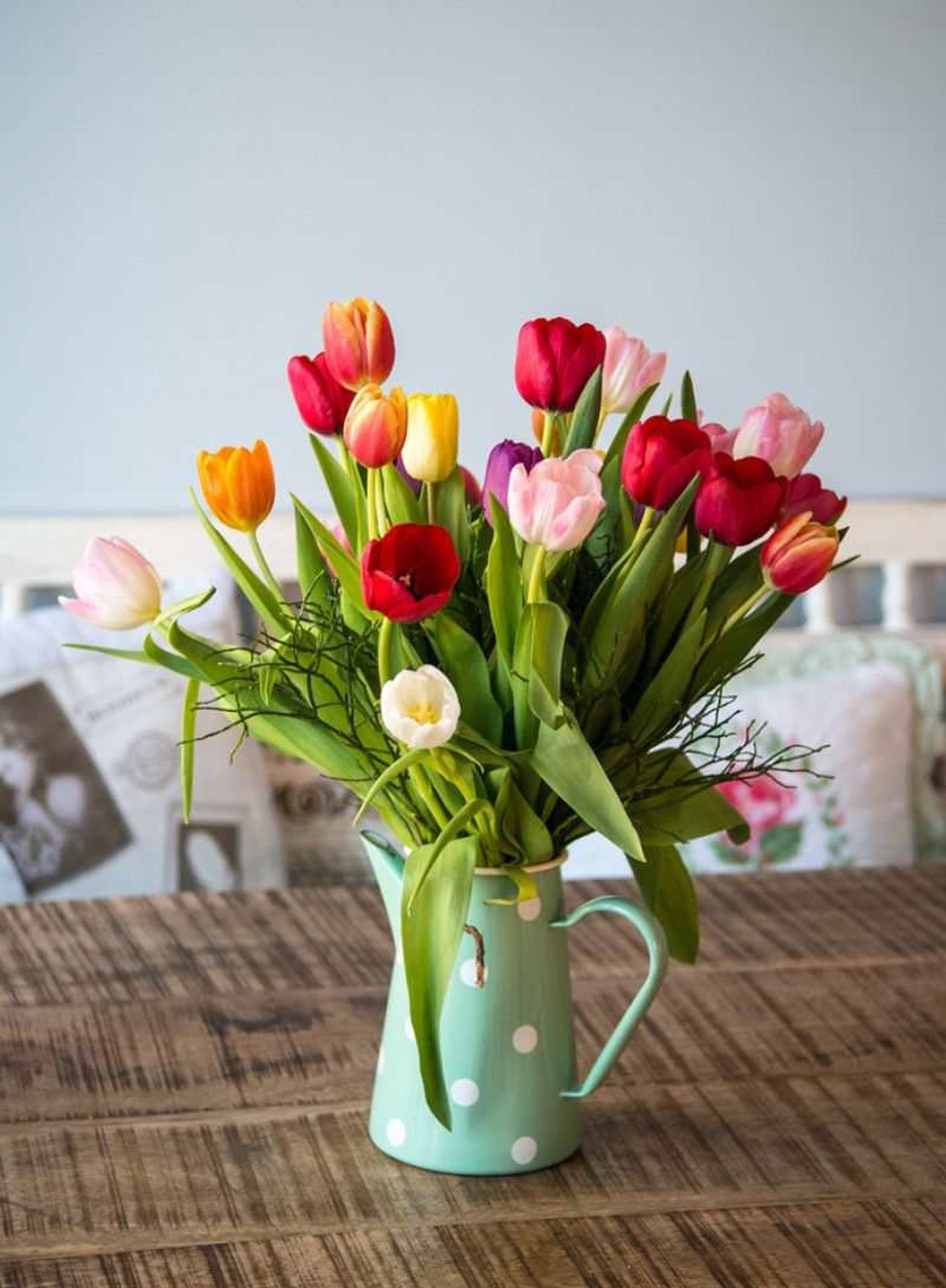 Ramos de tulipanes.