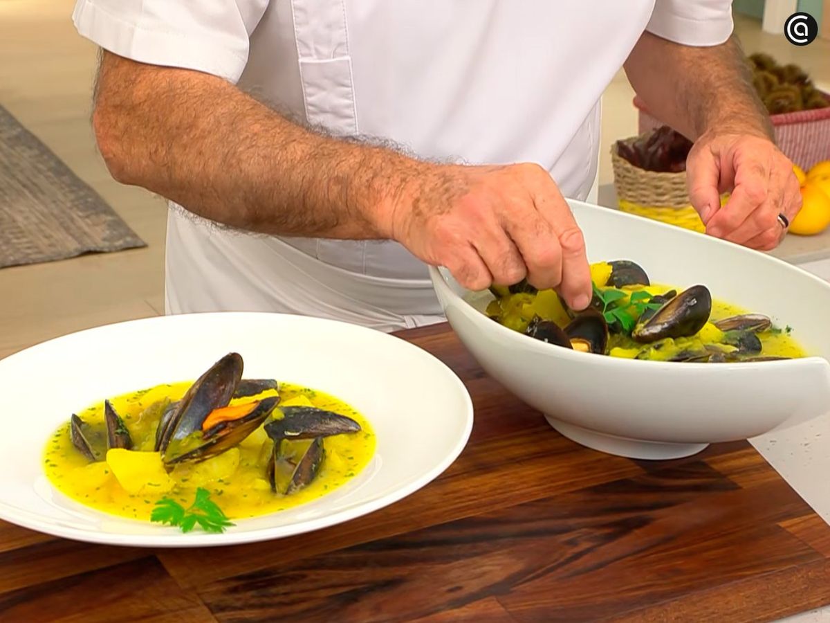 patatas con mejillones al azafran receta paso4