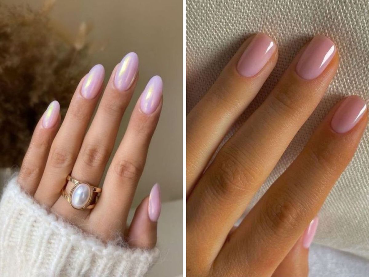 Tendencias en manicura en tonos perlados y rosados / Fotos: Pinterest