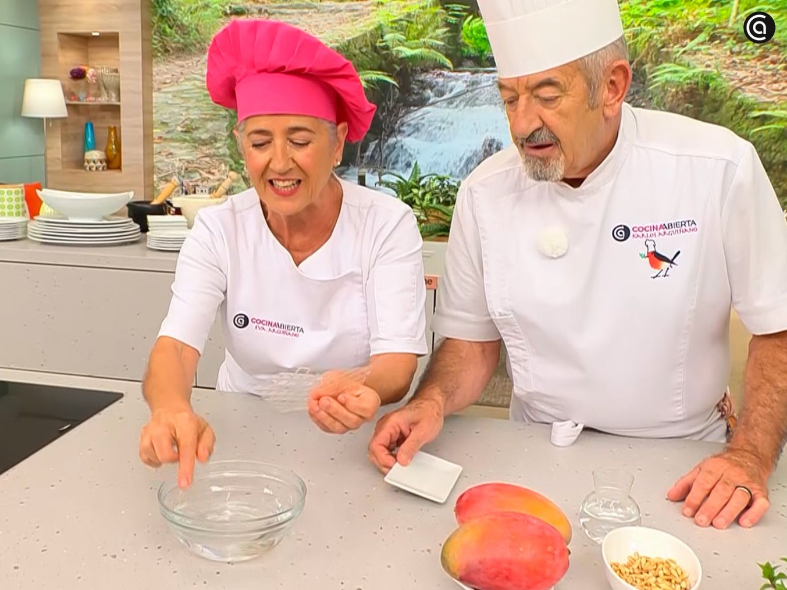 Eva Arguiñano hidrata las hojas de gelatina en agua fría