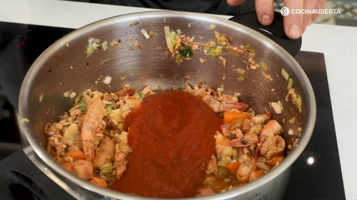 Gallina blanca Crema marisco paso 3