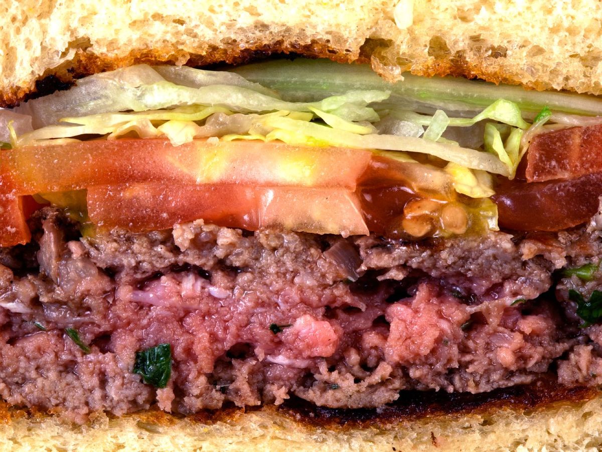 Hamburguesa poco hecha