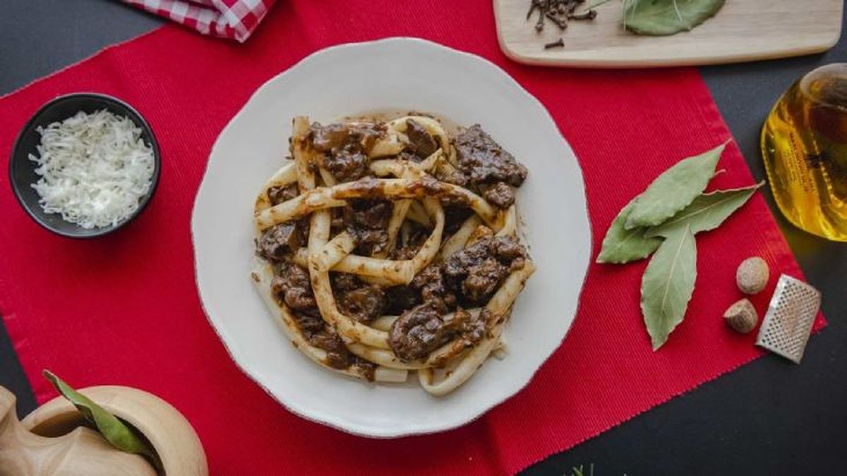 Sporki makaruli, un plato de pasta típico de Dubrovnik
