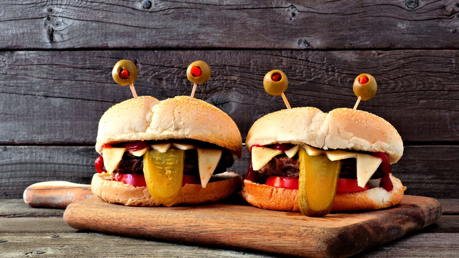Hamburguesas de halloween, perfectas para una cena terrorífica