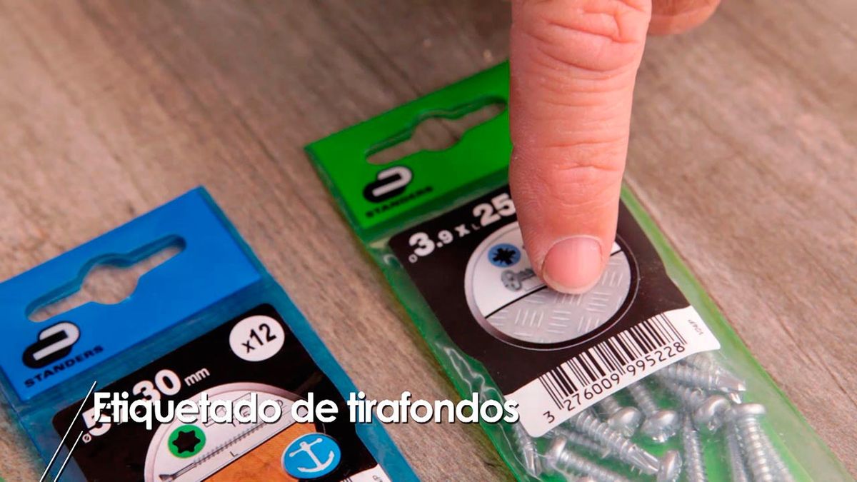 Cómo es el etiquetado de los tirafondos 6