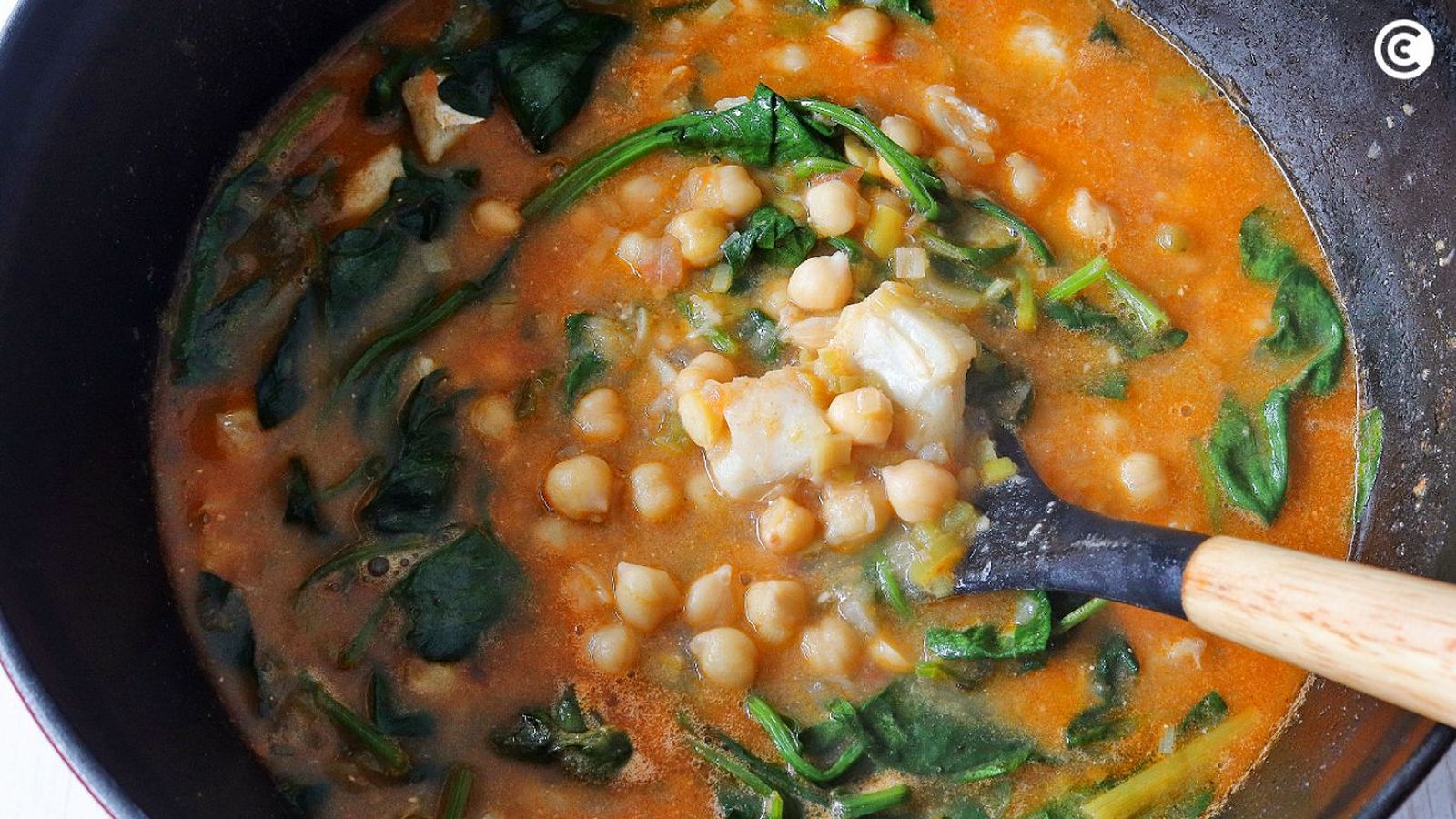 Potaje de garbanzos con espinacas
